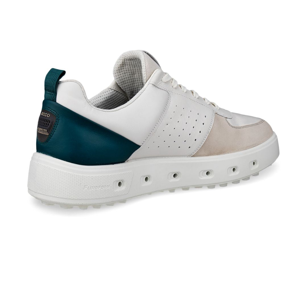 Ecco Street 720 Gore-Tex Golf Shoes - Gravel, White & Bay Green