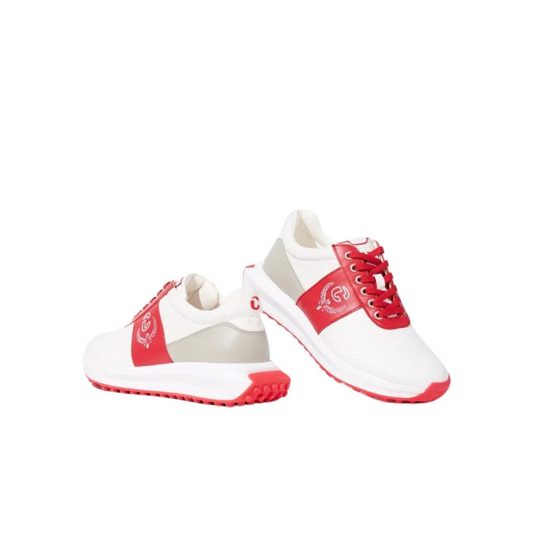 Duca Del Cosma Jubilee Golf Shoes (White, Light Grey & Red)