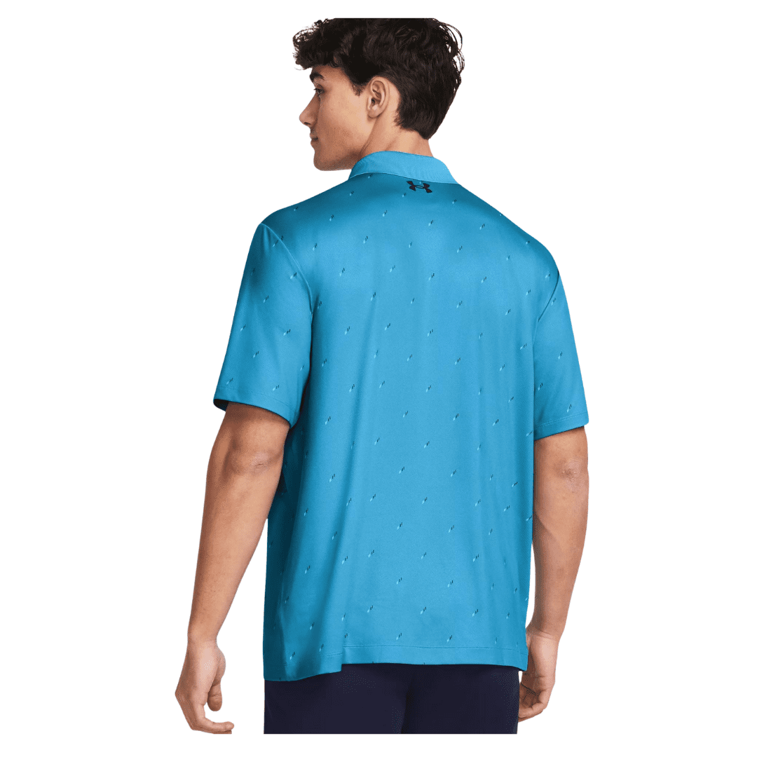 Mens Under Armour Performance 3.0 Printed Golf Polo Shirt (Capri)