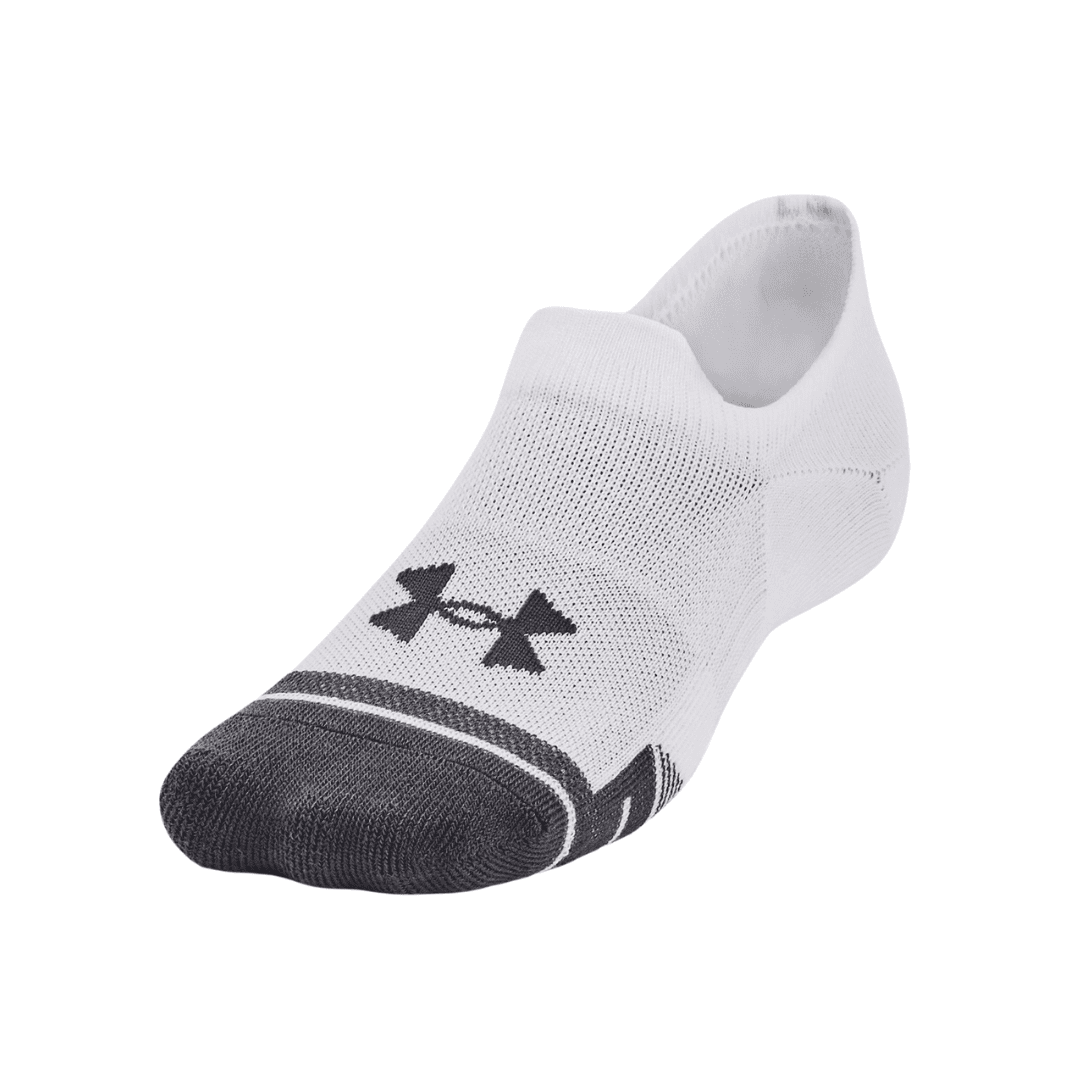 Unisex Under Armour Performance Tech 3-Pack Ultra Low Tab Socks (White/Jet Grey)