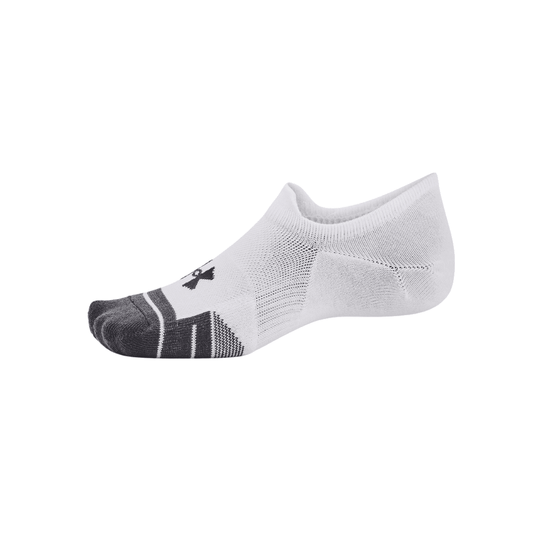 Unisex Under Armour Performance Tech 3-Pack Ultra Low Tab Socks (White/Jet Grey)