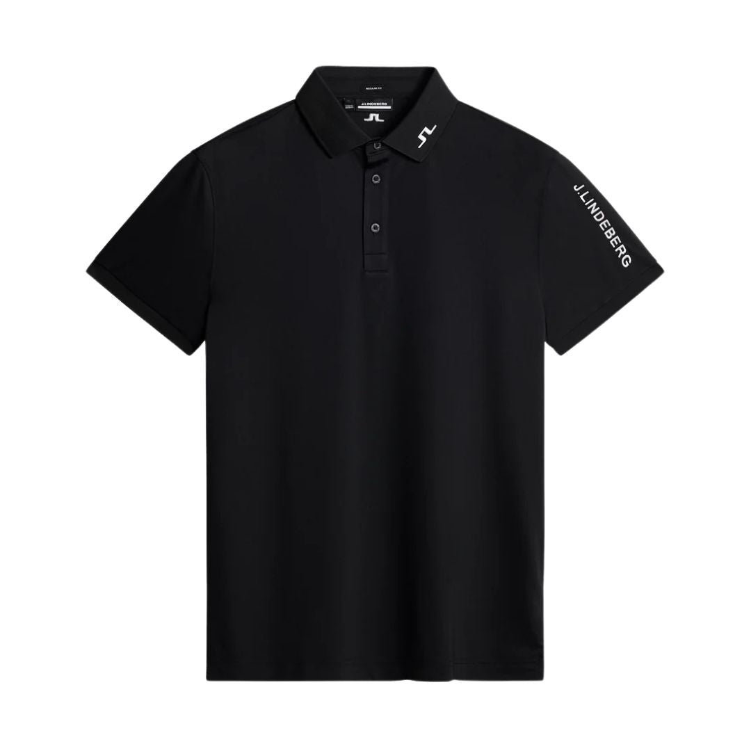 J Lindeberg Tour Tech Golf Polo Shirt - Black