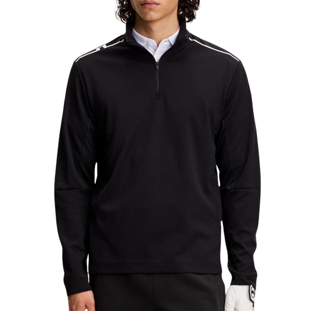 J Lindeberg Leon 1/4 Zip Pullover - Black