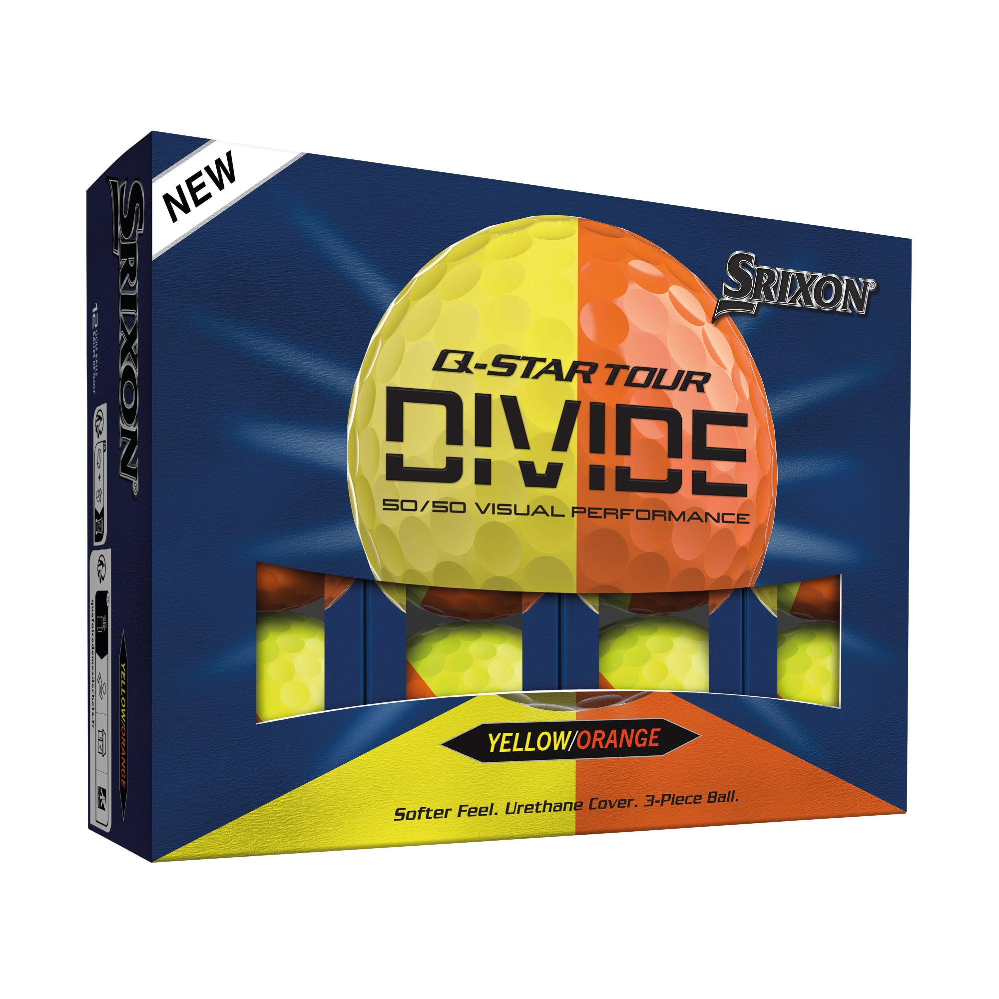 Srixon Q Star Tour Divide Golf Balls - Yellow & Orange