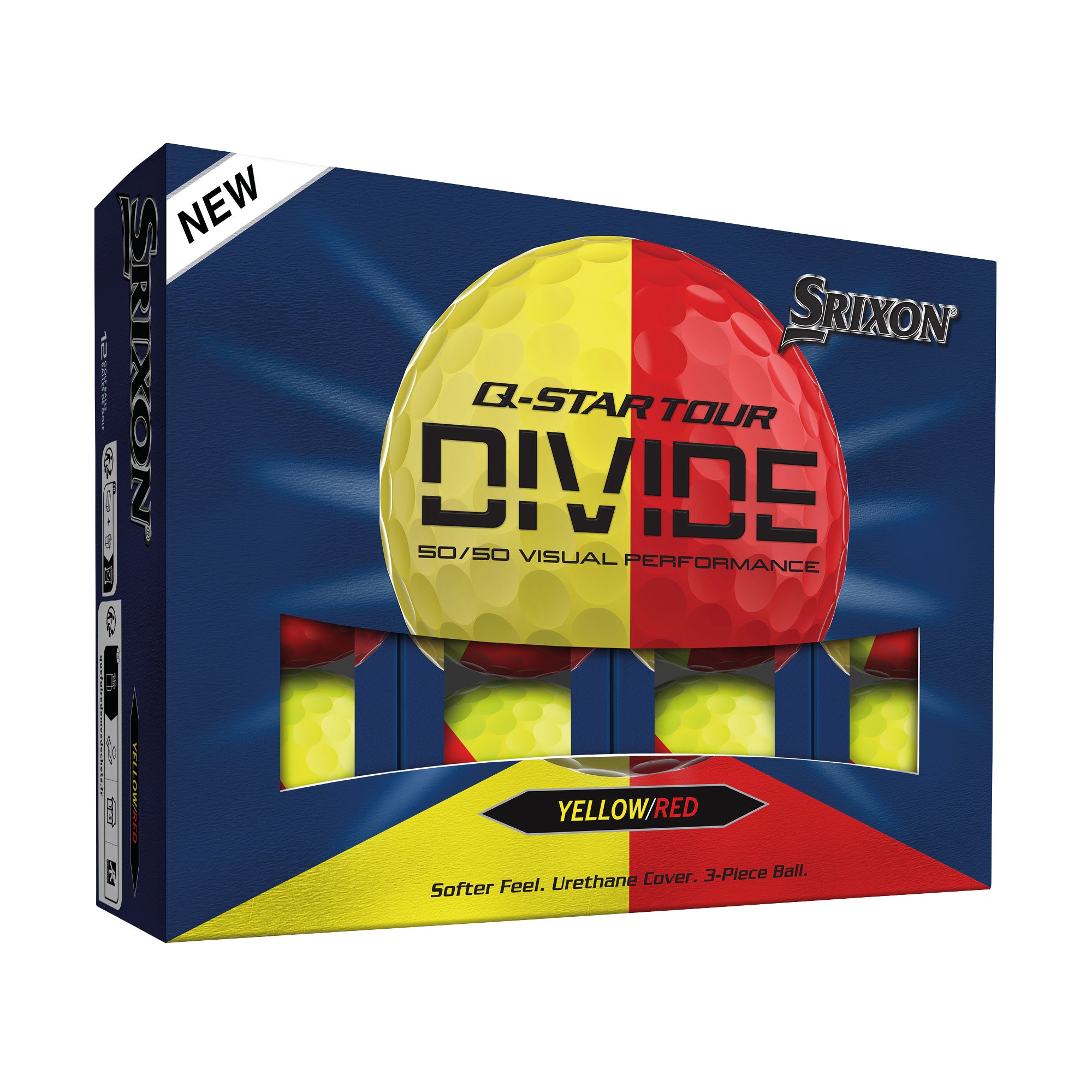 Srixon Q Star Tour Divide Golf Balls - Yellow & Red