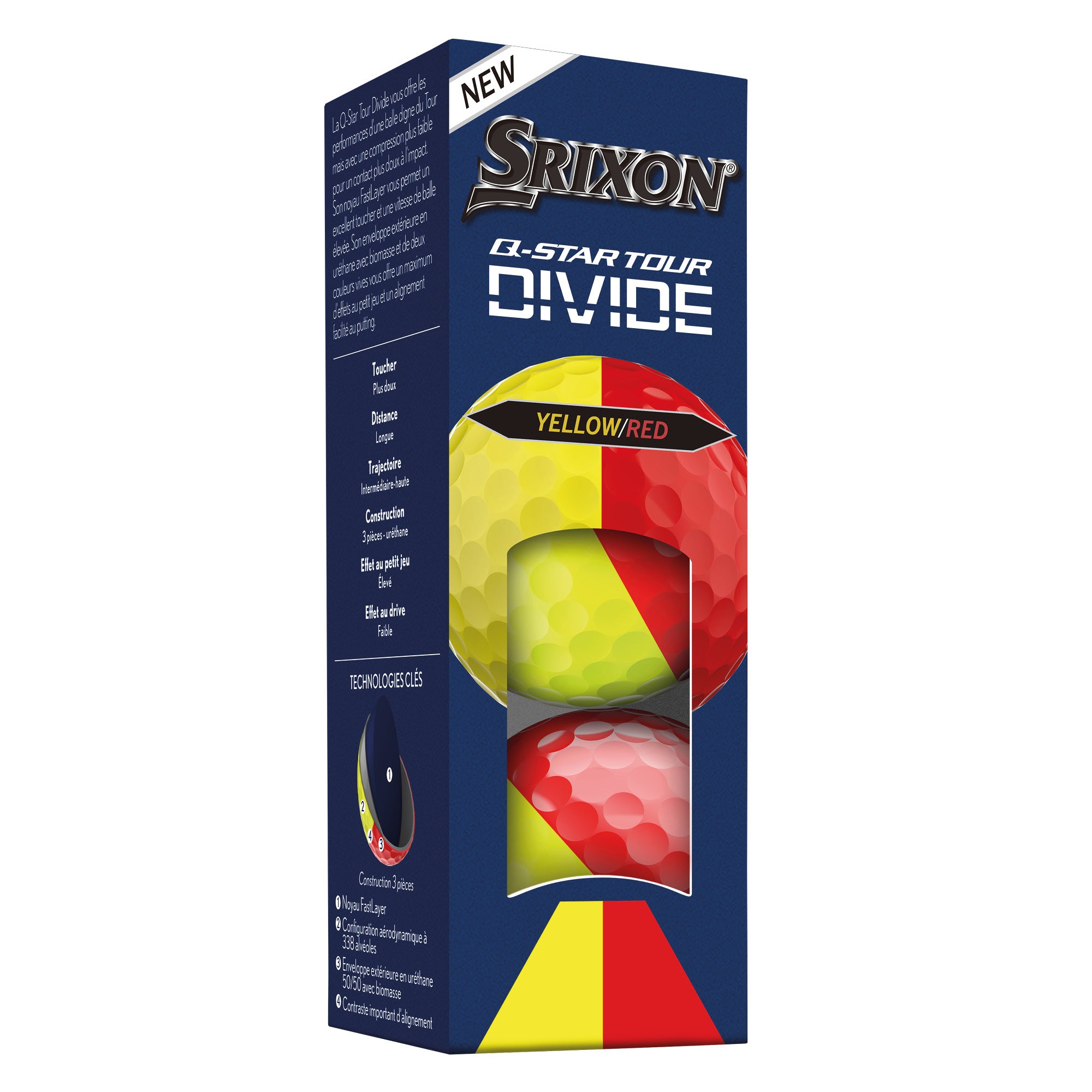 Srixon Q Star Tour Divide Golf Balls - Yellow & Red