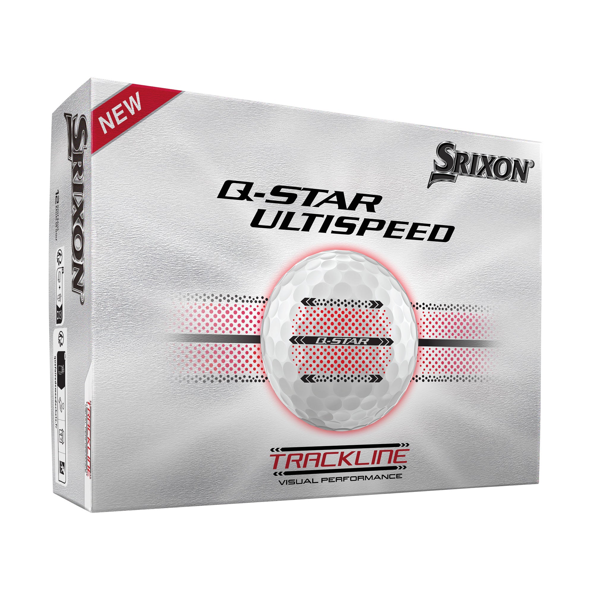 Srixon Q Star Ultispeed Trackline Golf Balls - White