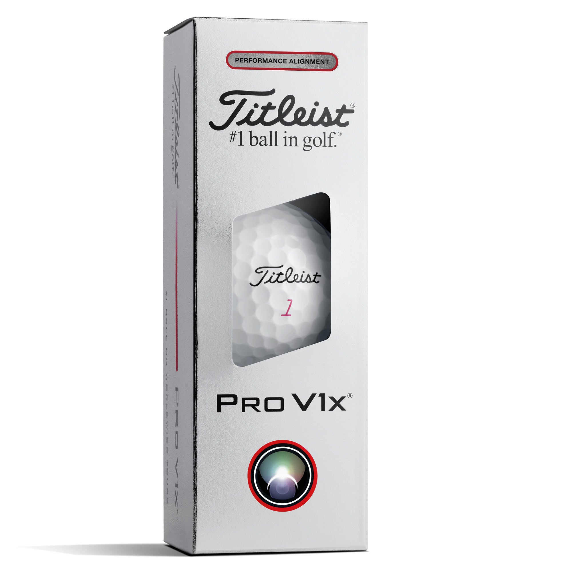 Titleist Pro V1x Performance Alignment Golf Balls - White with Red Line