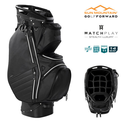 Sun Mountain Matchplay 14-Way Cart Bag 2025 (Black & Silver)