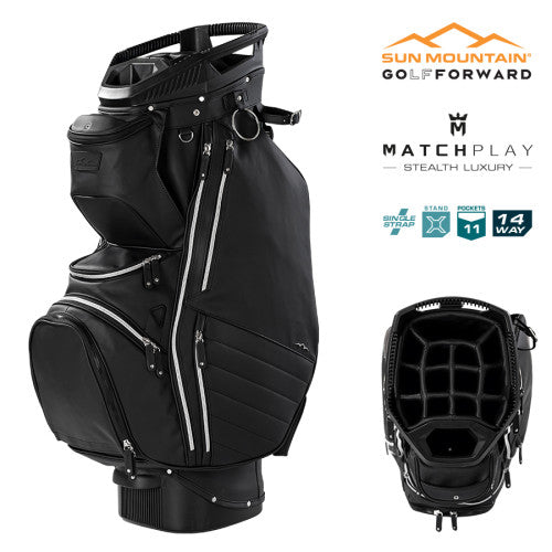 Sun Mountain Matchplay 14-Way Cart Bag 2025 (Black & Silver)