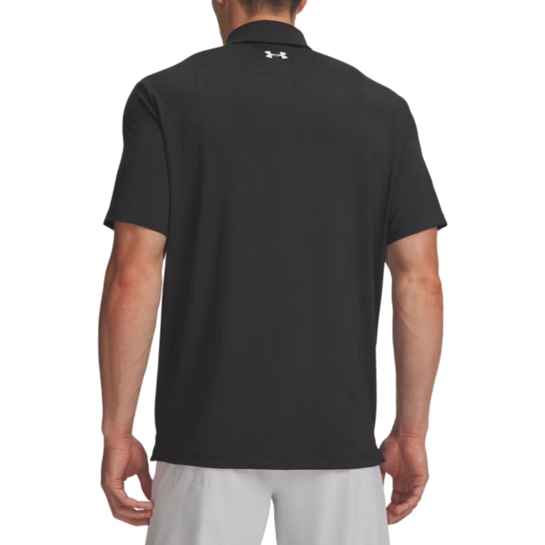 Under Armour Playoff Jacquard Golf Polo Shirt - Black & Anthracite