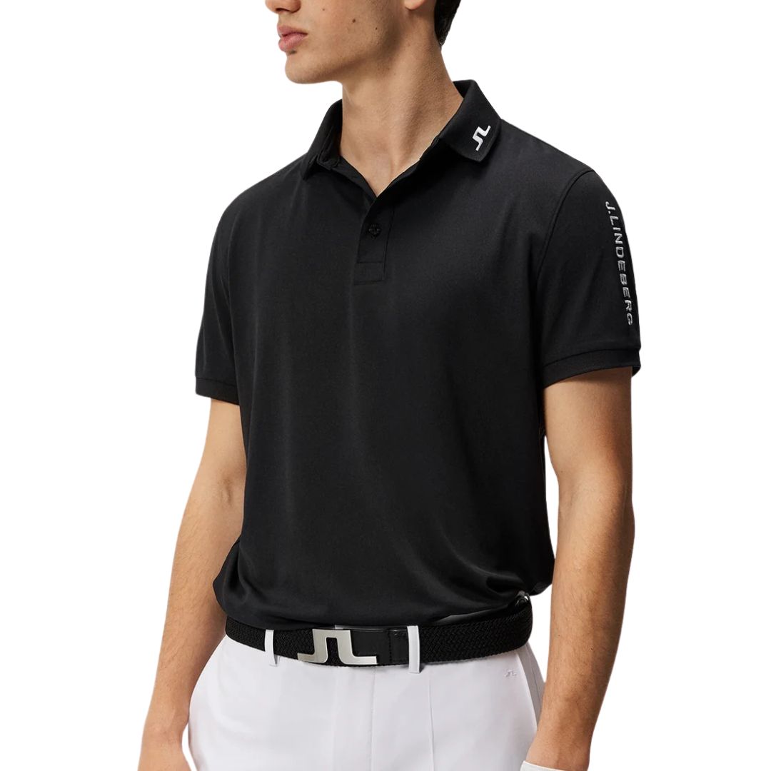 J Lindeberg Tour Tech Golf Polo Shirt - Black