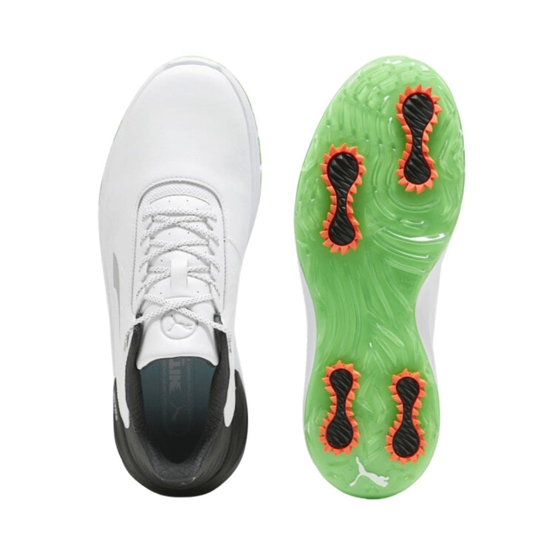 Puma Phantom Cat Nitro+ Spikeless Golf Shoes (Puma White, Puma Black & Fluro Green)
