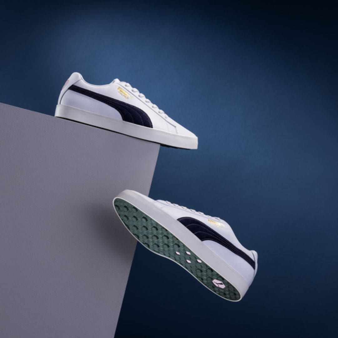 Puma x Arnold Palmer Fusion Classic Spikeless Golf Shoes (Puma White & Deep Navy)