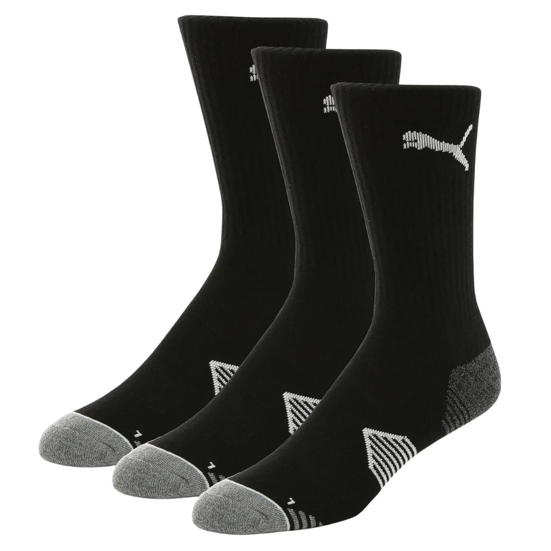 Puma Essential Crew Cut 3-Pack of Golf Socks (Black)