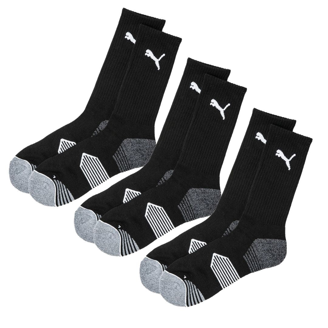 Puma Essential Crew Cut 3-Pack of Golf Socks (Black)