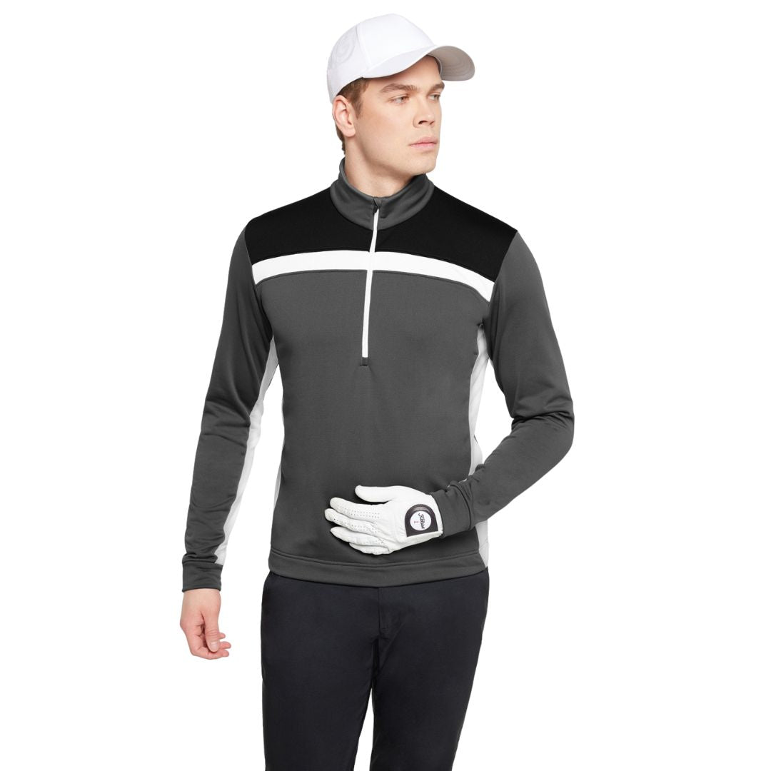 Galvin Green Dean Half-Zip Golf Pullover - Forged Iron & Black