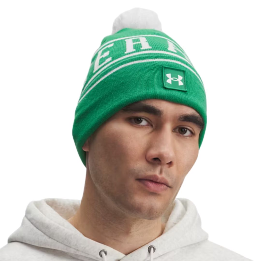 Under Armour Halftime Pom Beanie - Kelly Green & White