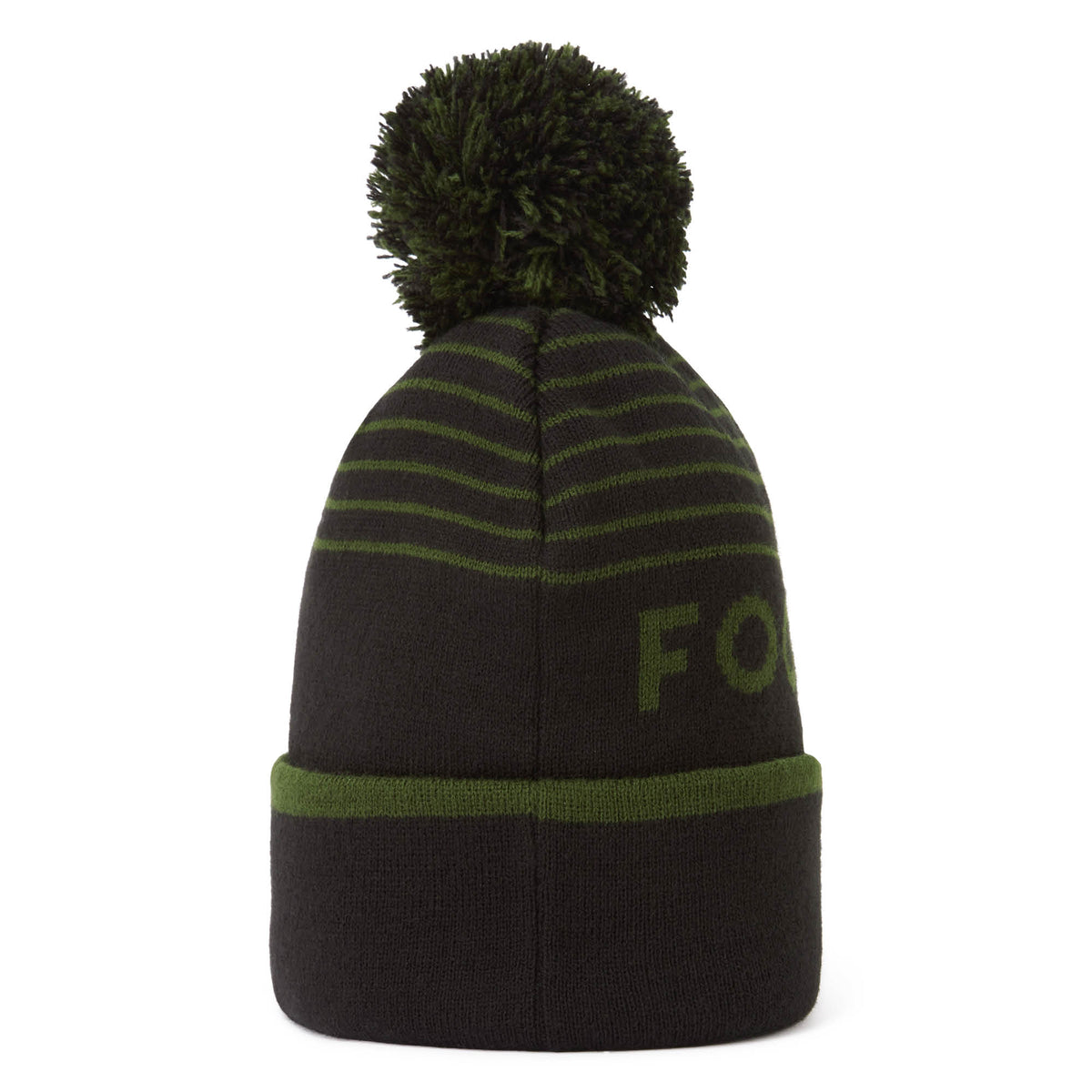 Footjoy Striped Bobble Golf Beanie Hat - Olive & Black