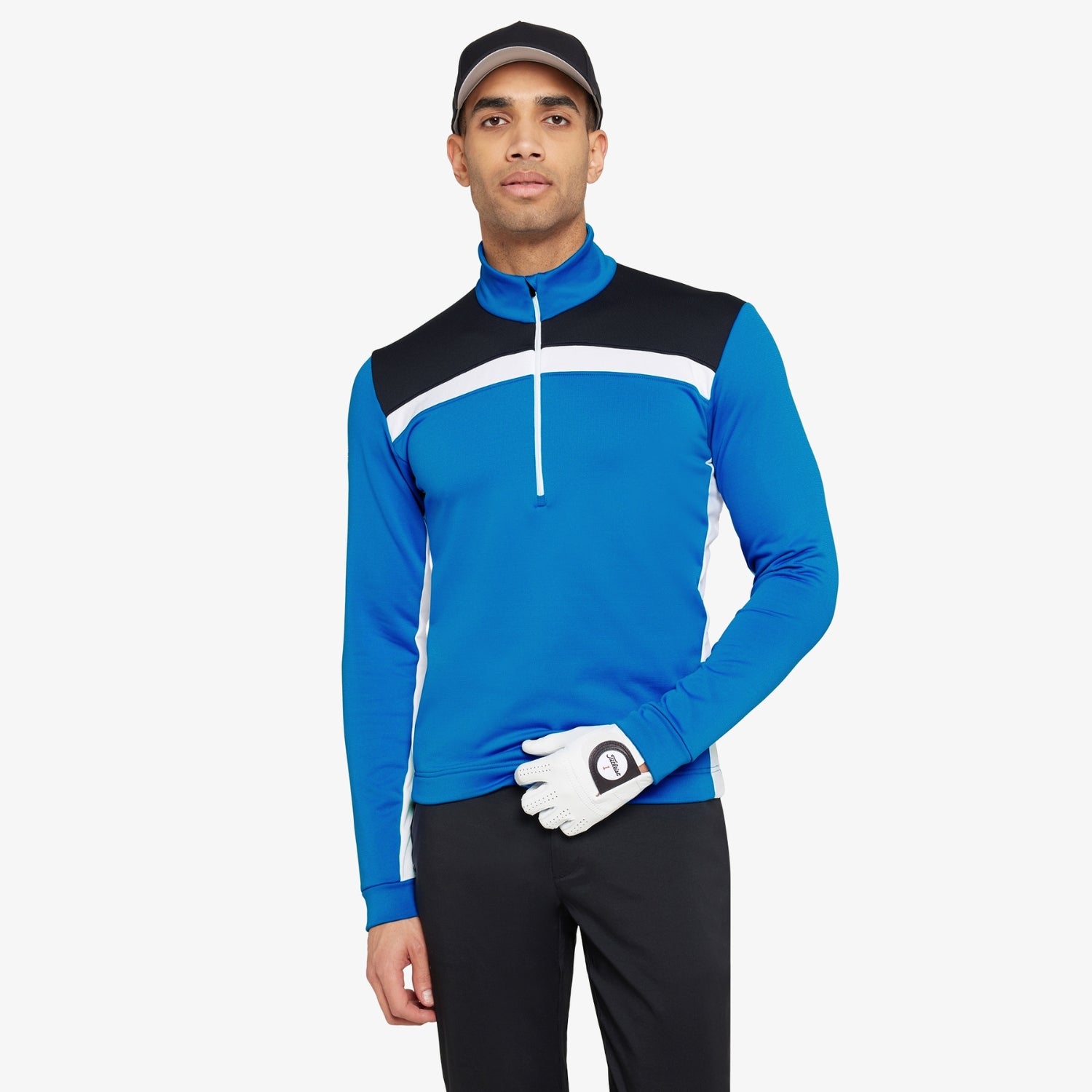 Galvin Green Dean Half-Zip Golf Pullover - Royal Blue & Black