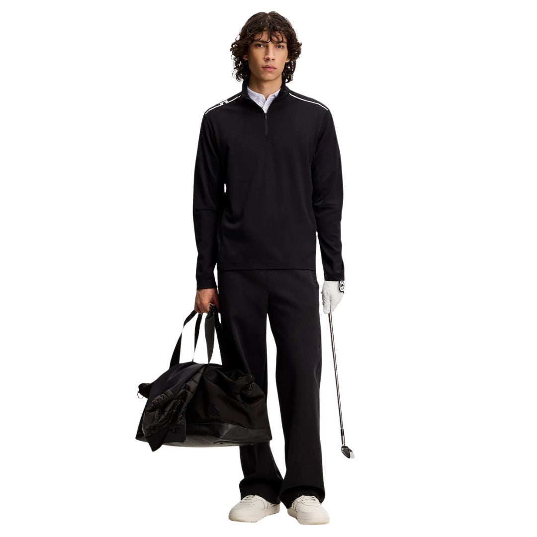 J Lindeberg Leon 1/4 Zip Pullover - Black