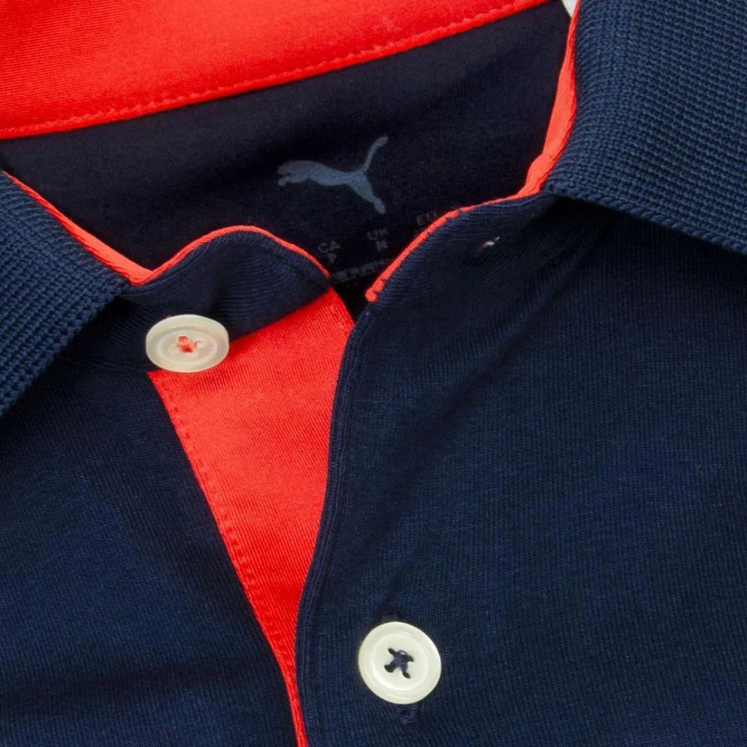 Puma Modalon Queen City Golf Polo Shirt (Deep Navy & White Glow)