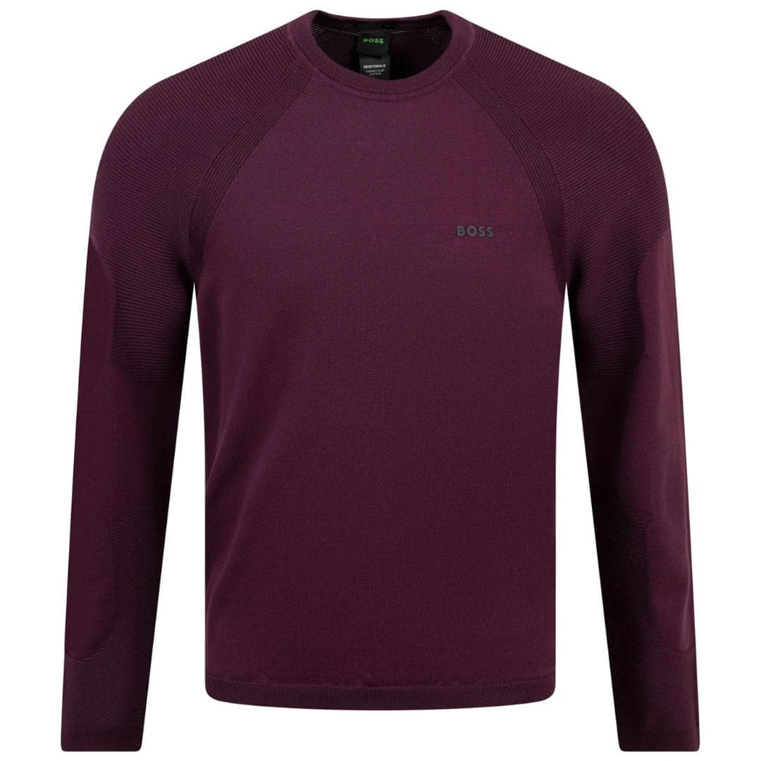 Hugo Boss Perform-X Crew Neck Golf Sweater (Dark Red)