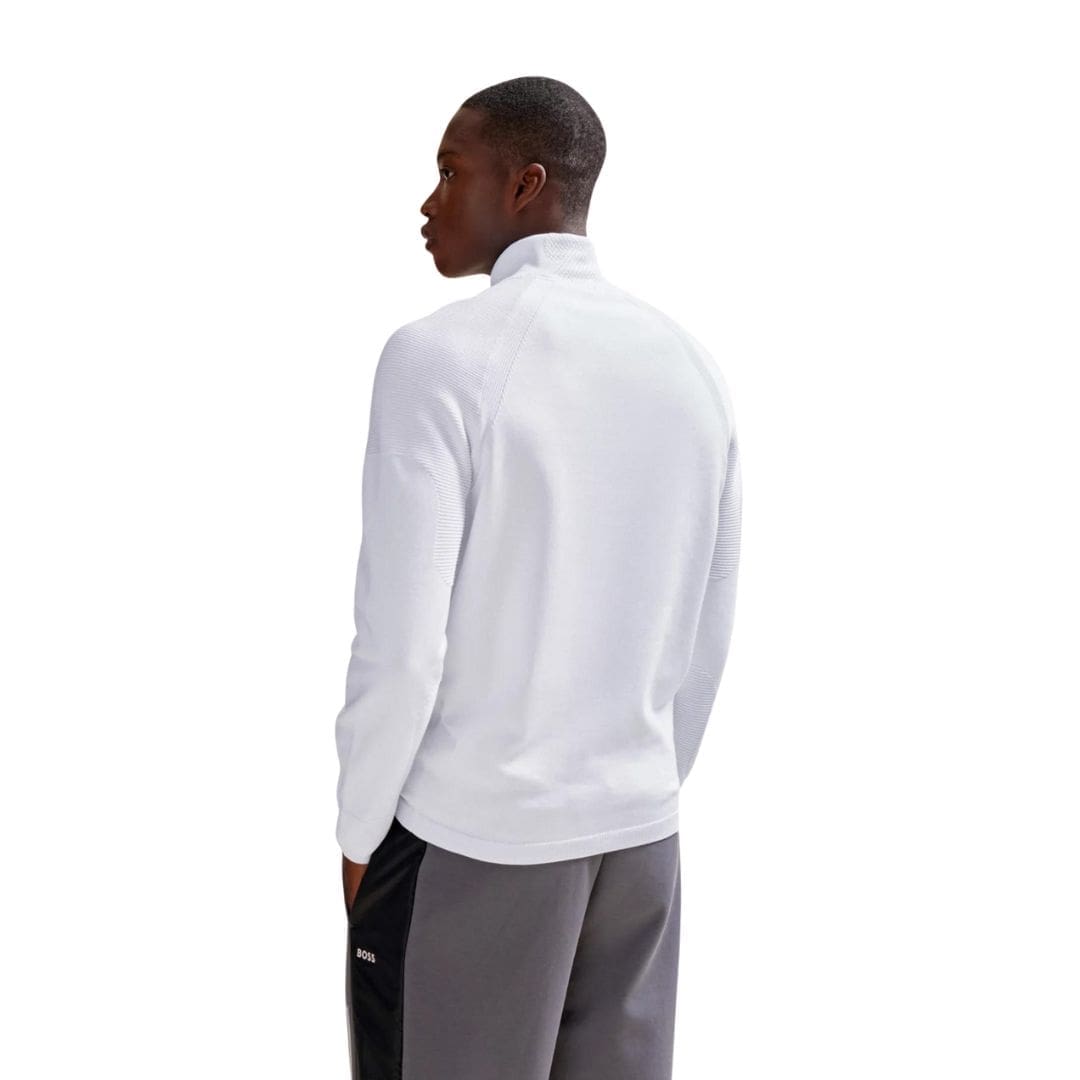 Hugo Boss Perform-X Quarter Zip Golf Sweater (White)