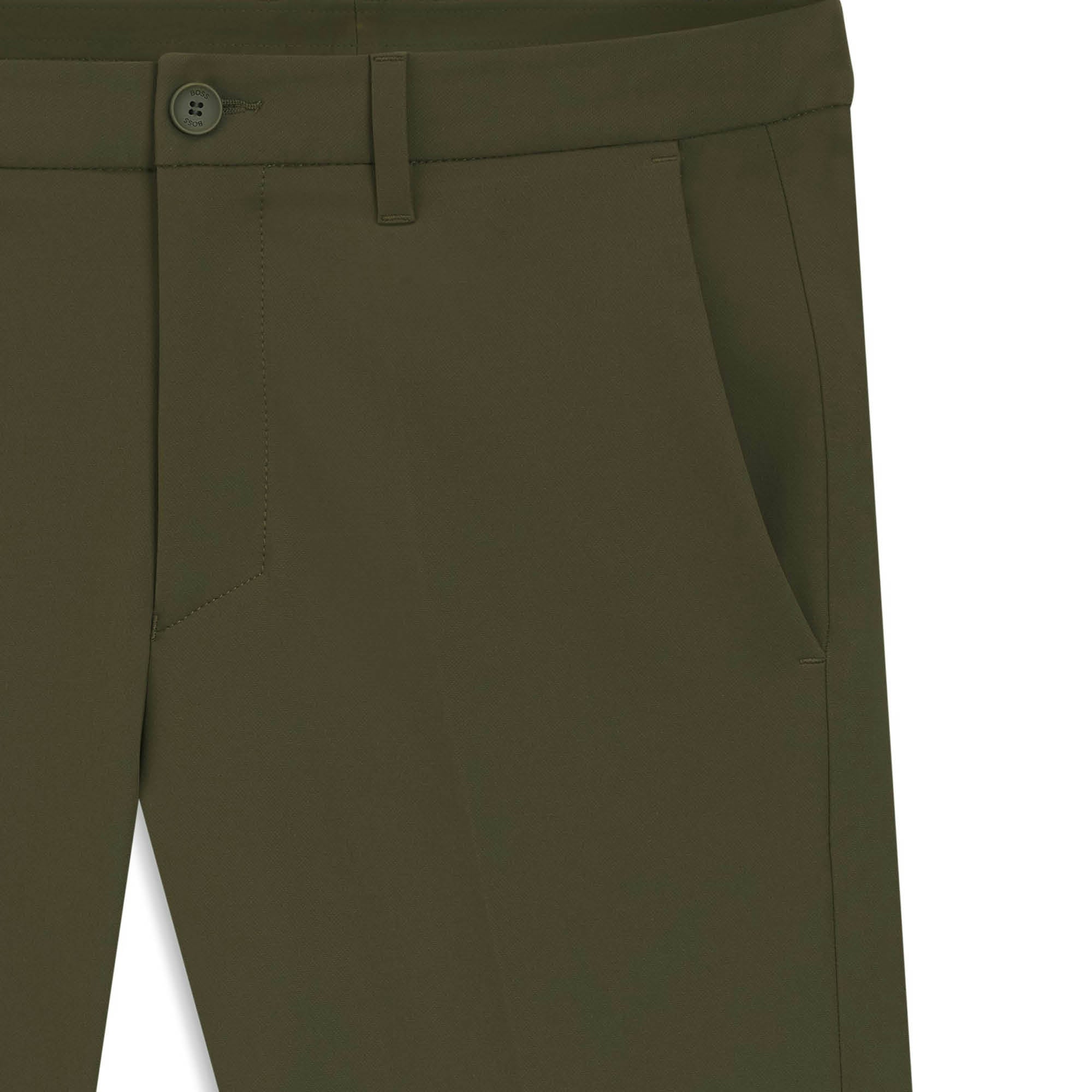 BOSS T Commuter Slim Trousers - Olive Green