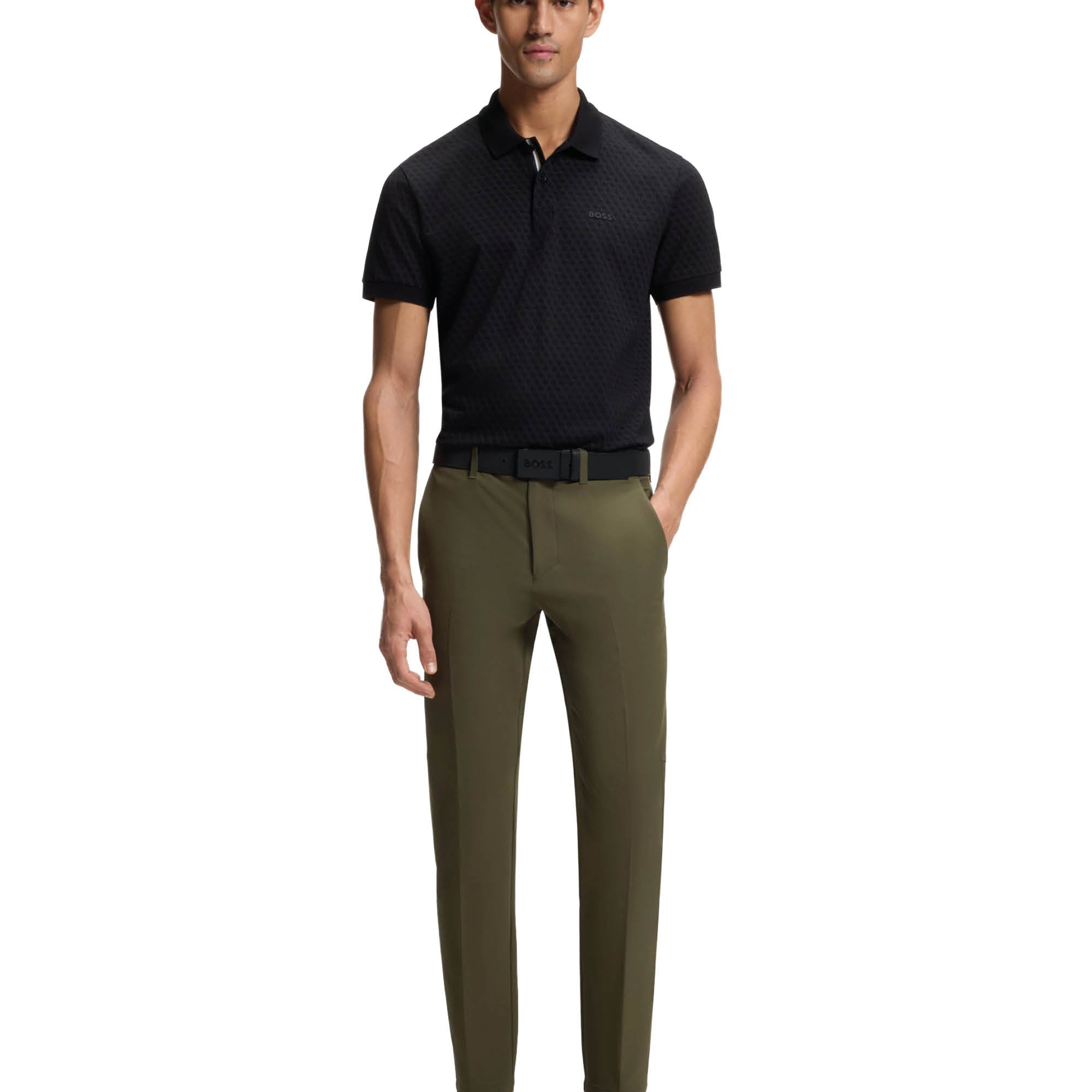 BOSS T Commuter Slim Trousers - Olive Green