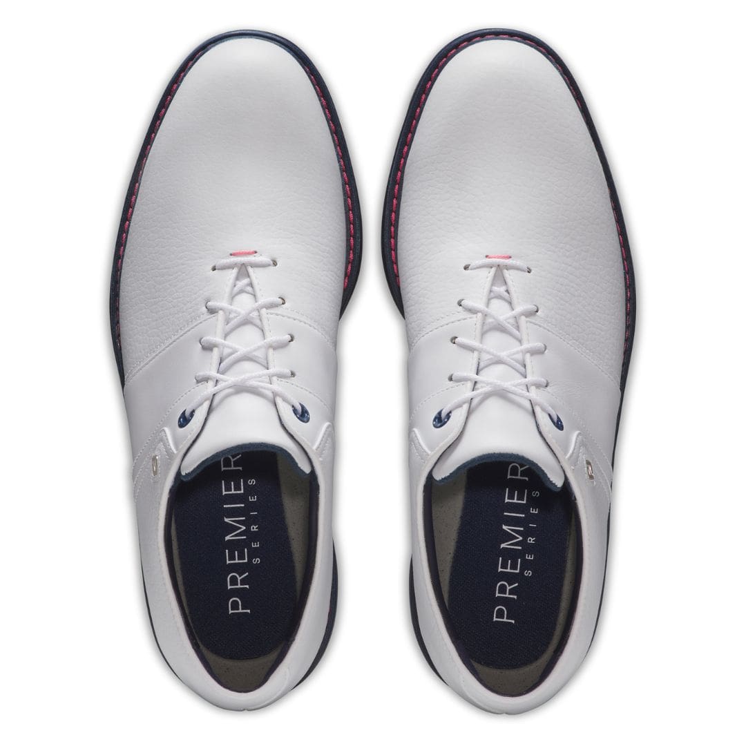Footjoy Premiere Series Packard Golf Shoes (White, Pink & Navy)