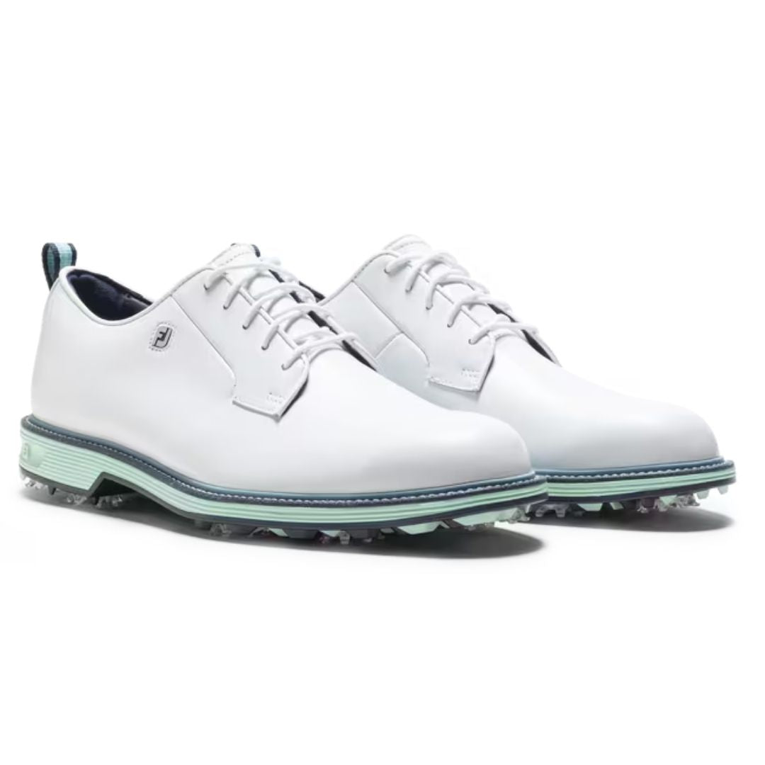 FootJoy Premiere Series Field Golf Shoes - White, Mint & Blue