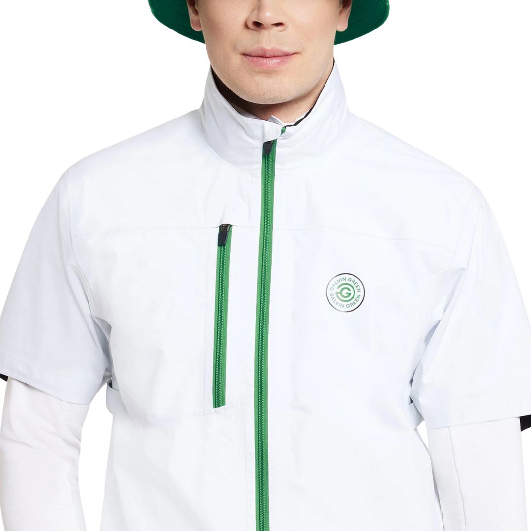 Galvin Green Abel Waterproof Short Sleeve Golf Jacket (White)