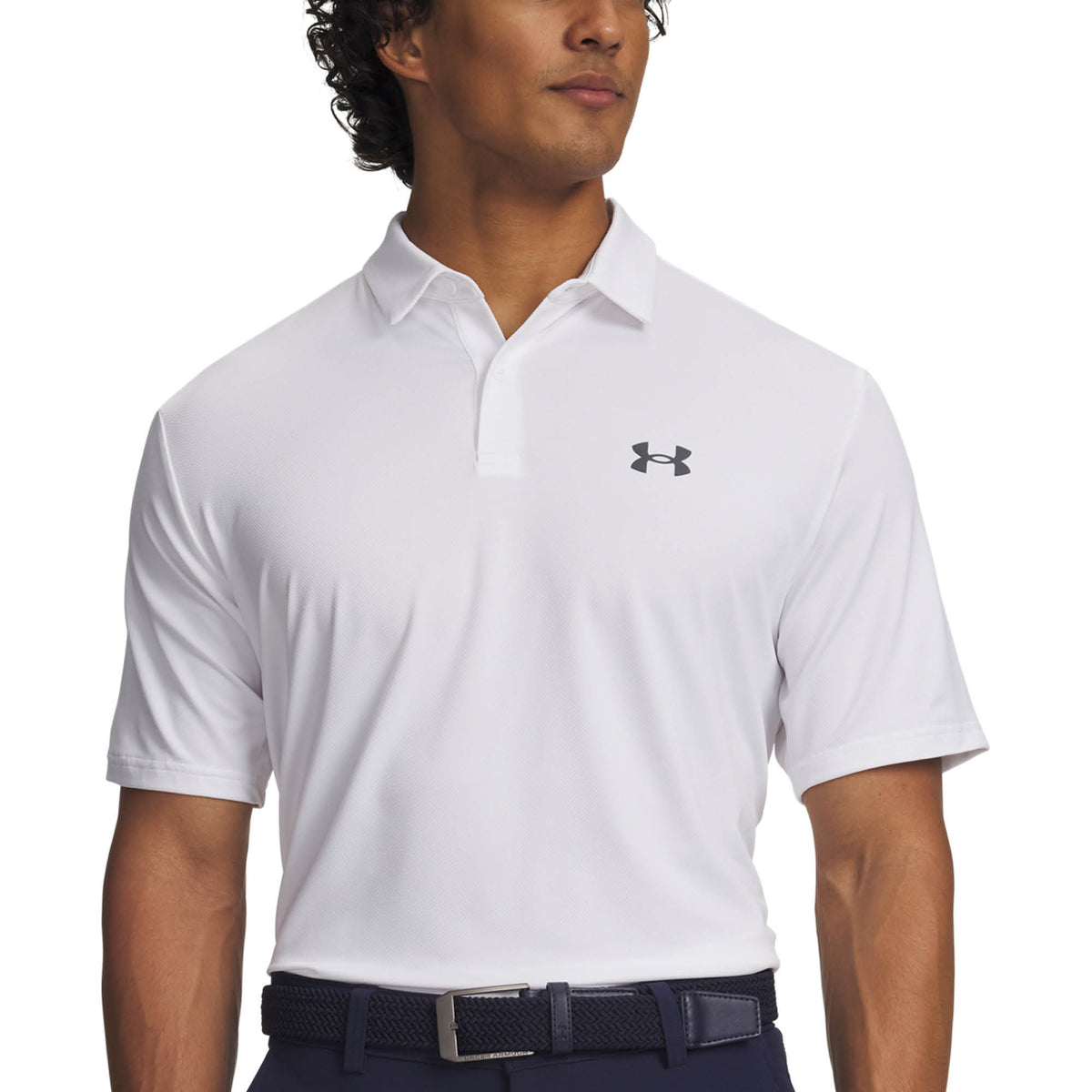Under Armour Matchplay Golf Polo Shirt - White & Pitch Grey