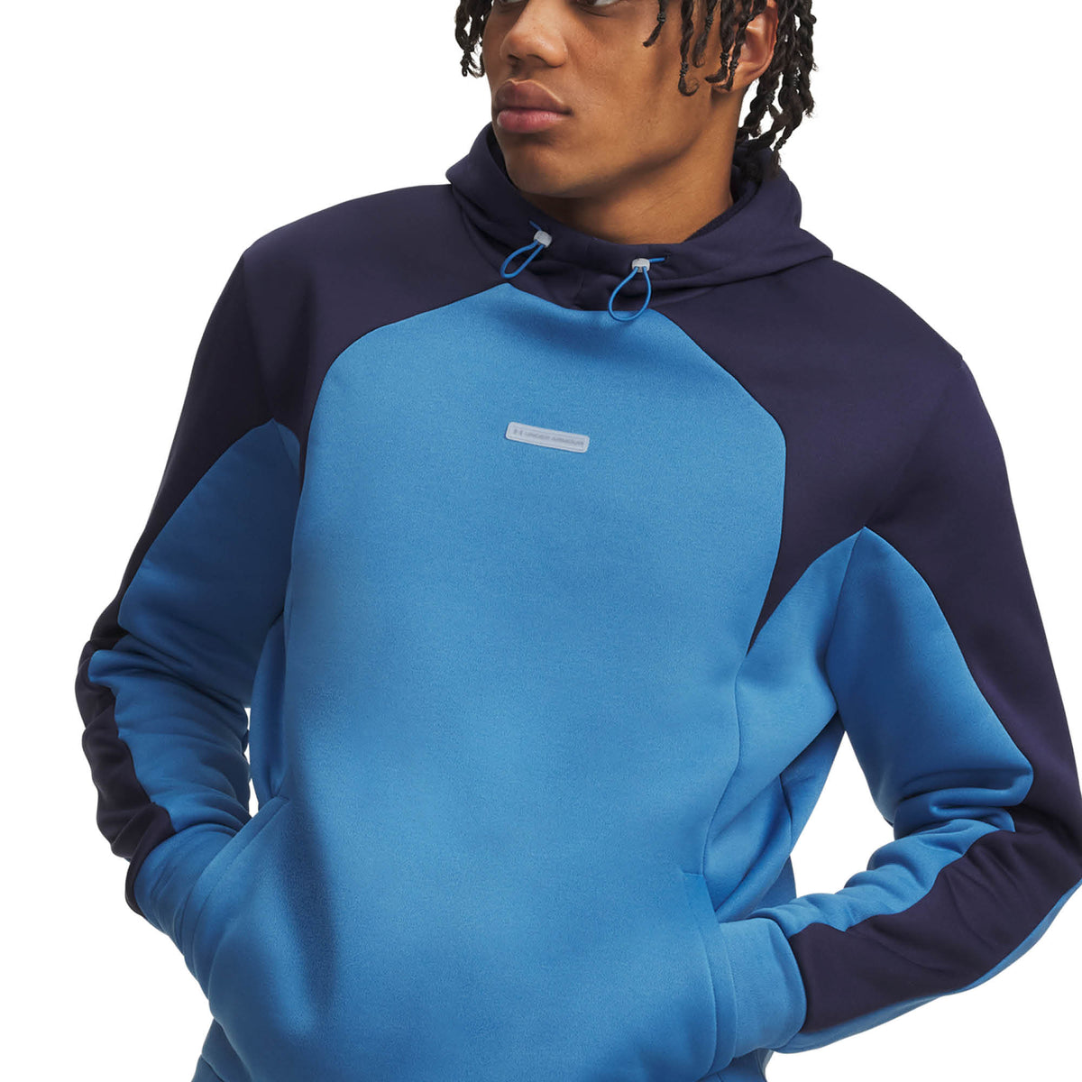 Under Armour Fleece Winterized Golf Hoodie - Aegean Blue, Midnight Navy & White