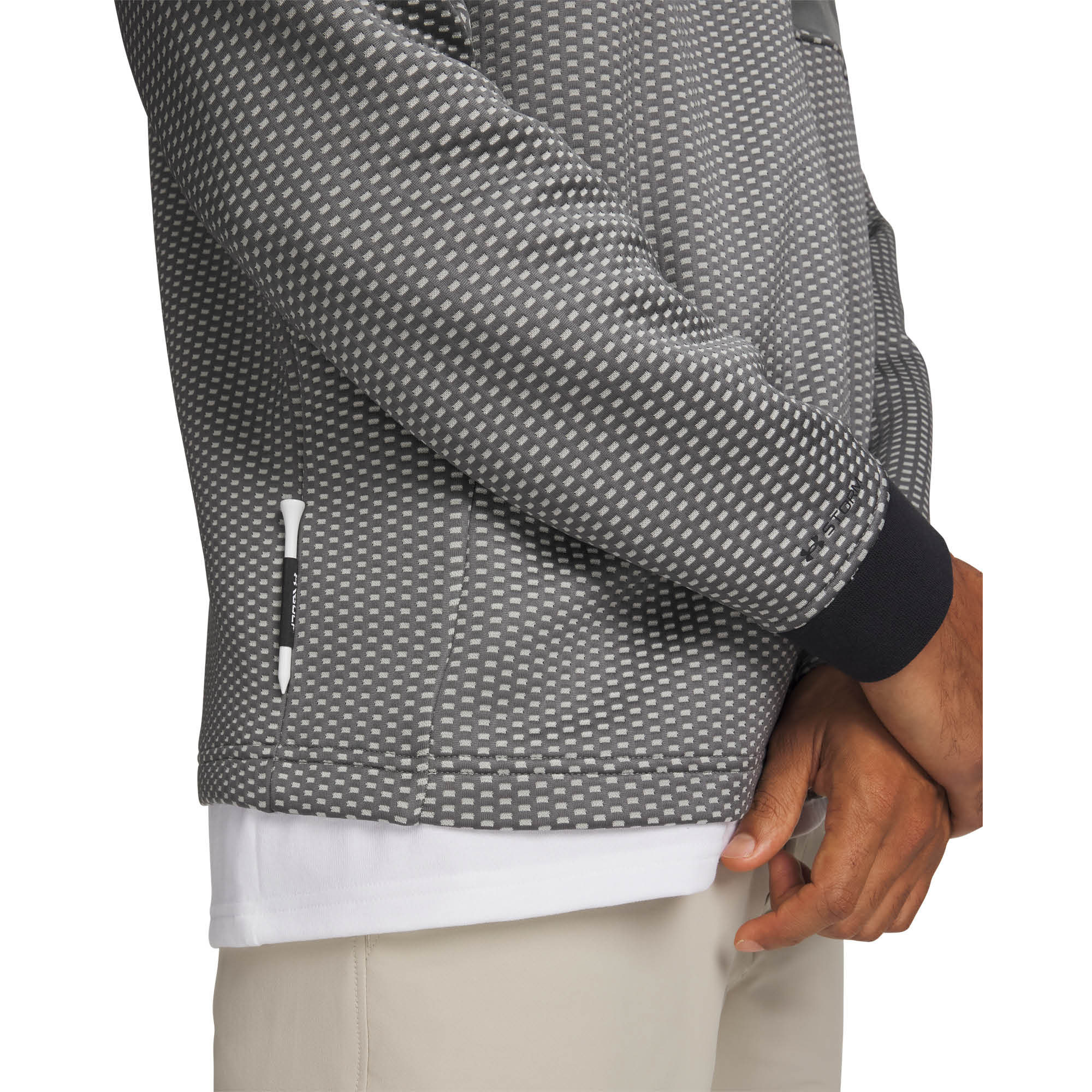 Under Armour Drive Pro Hybrid 1/2 Zip Golf Midlayer AW26 - Clay Green & White