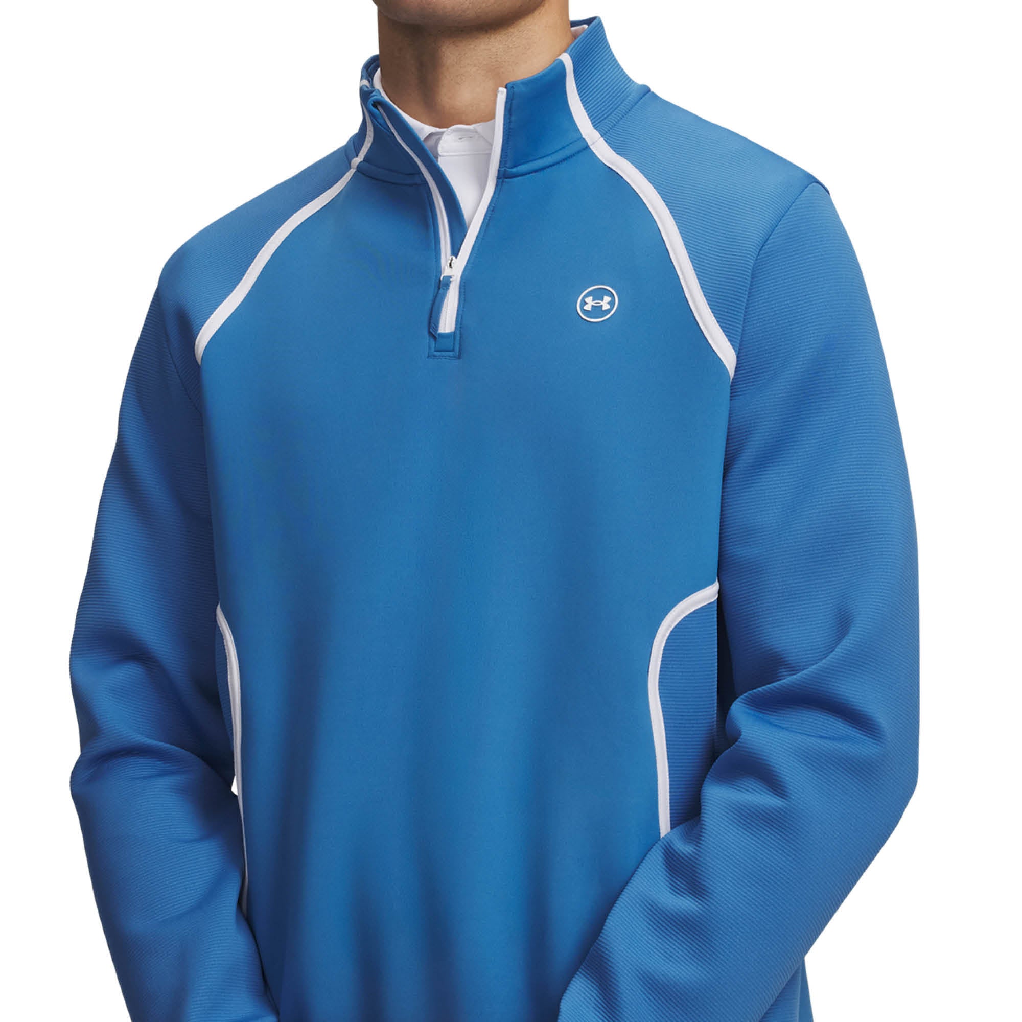 Under Armour Drive Golf Midlayer - Aegean Blue & White