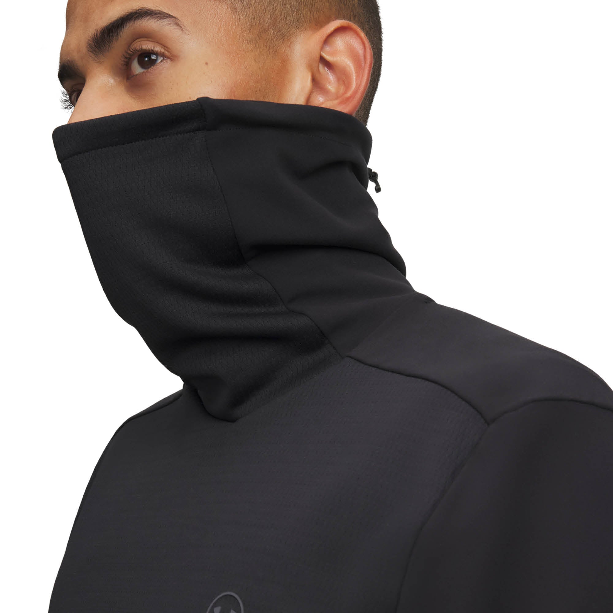 Under Armour Drive Funnel Neck Golf Pullover AW26 - Black & Castlerock