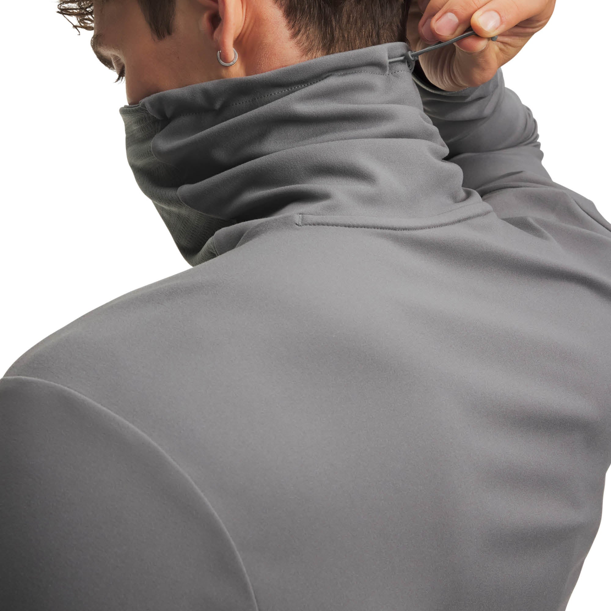 Under Armour Drive Funnel Neck Golf Pullover AW26 - Clay Green & Titanium