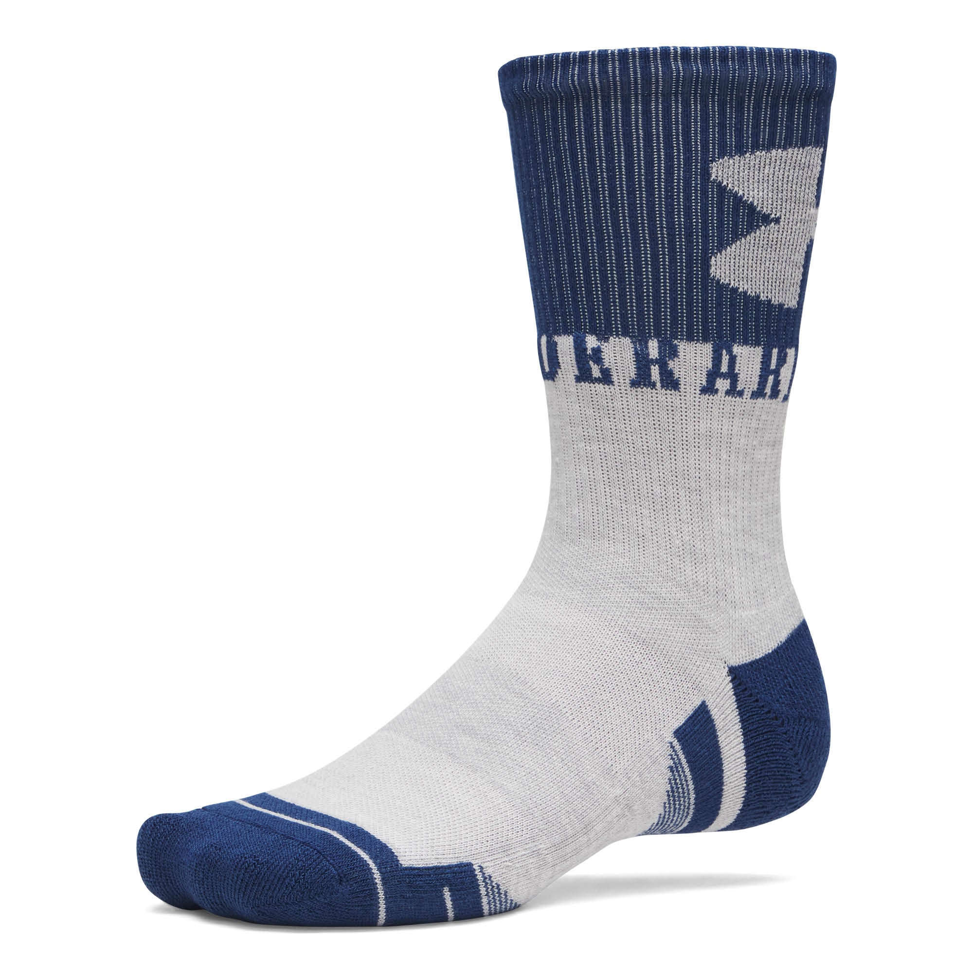 Under Armour Performance Tech Crew Golf Socks 3-Pack AW26 - Blackout Navy, White & Halo Grey - Size 7.5-12