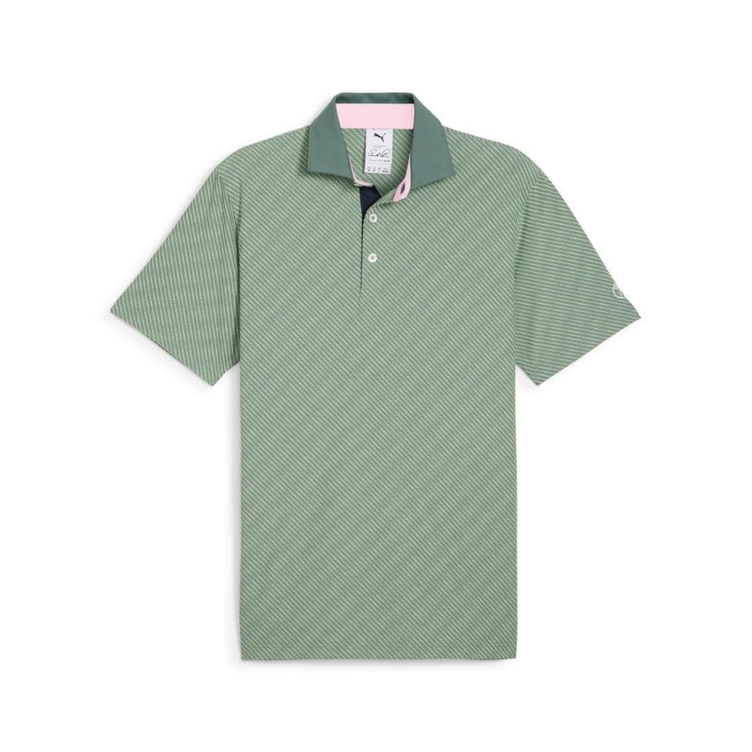 Puma x Arnold Palmer Jacquard Stripe Golf Polo (Eucalyptus)