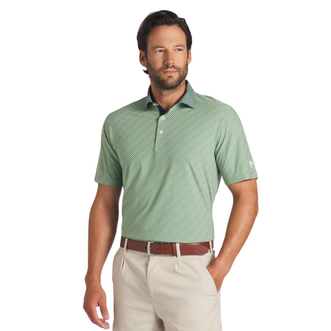 Puma x Arnold Palmer Jacquard Stripe Golf Polo (Eucalyptus)