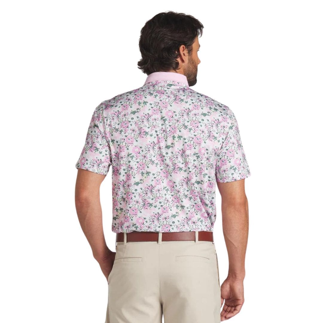 Puma x Arnold Palmer Floral Trim Golf Polo (White Glow & Pale Pink)