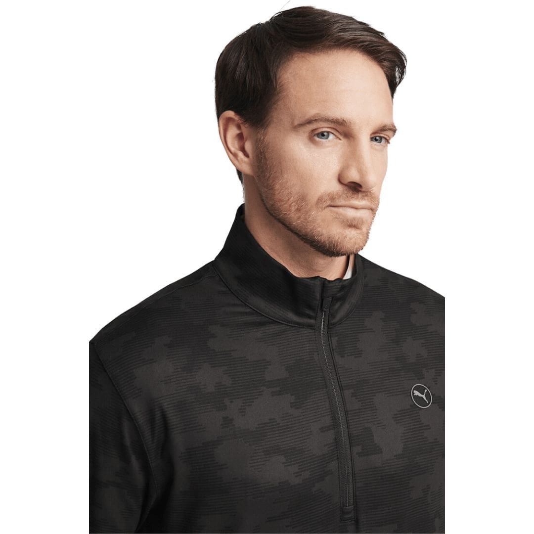 Puma Men's Cloudspun Camo Golf 1/4 Zip Midlayer (Puma Black)