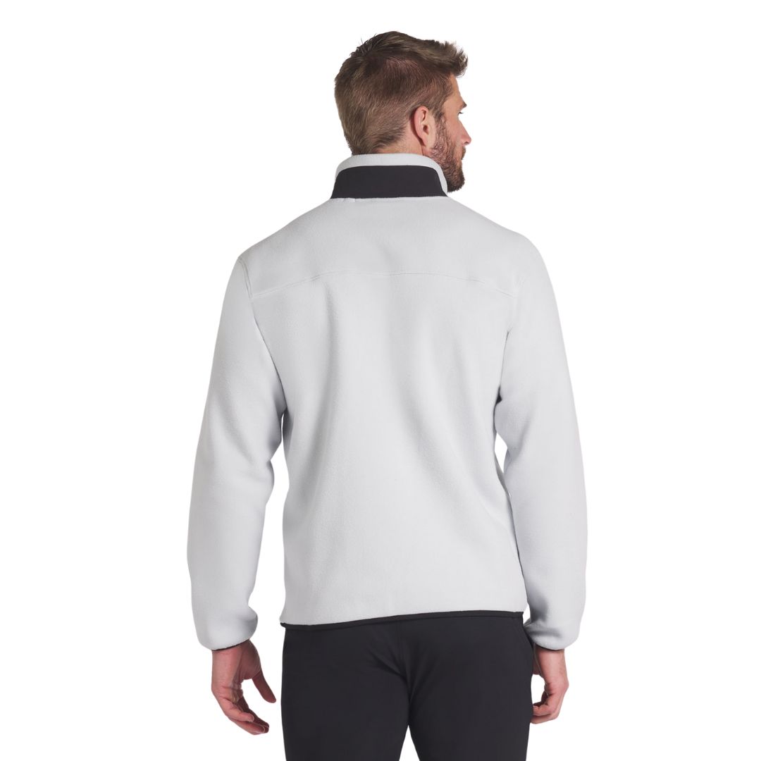 Puma Quarter-Zip Fleece Golf Pullover (Ash Grey & Puma Black)