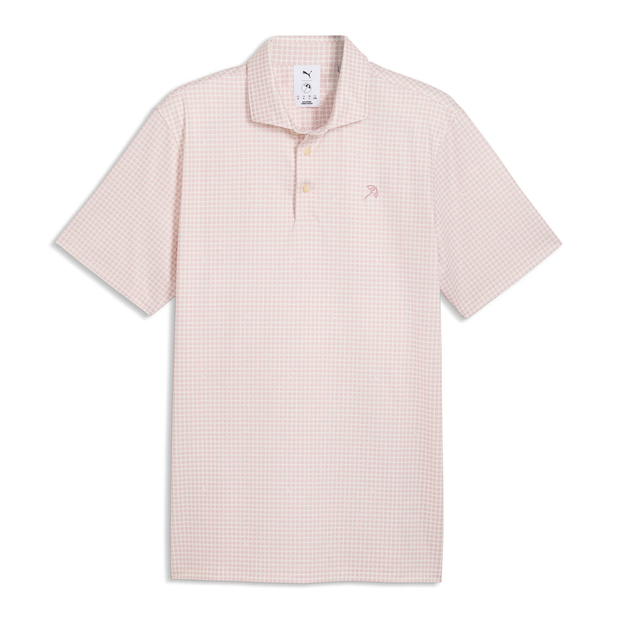 Puma x Arnold Palmer MATTR Geo Golf Polo Shirt - Alpine Snow & Rose Glow
