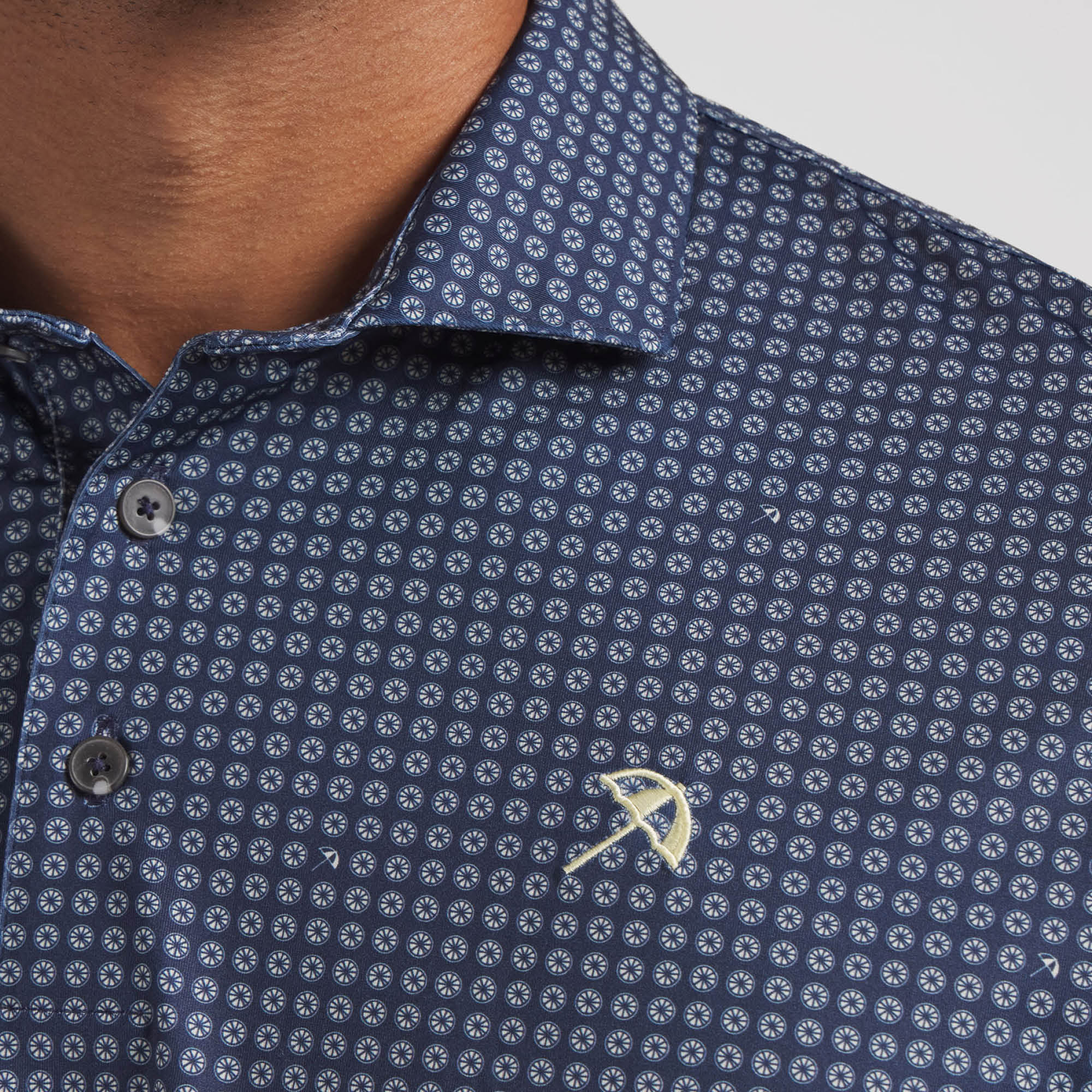 Puma x Arnold Palmer MATTR Geo Golf Polo Shirt - Deep Navy & Lemon Butter