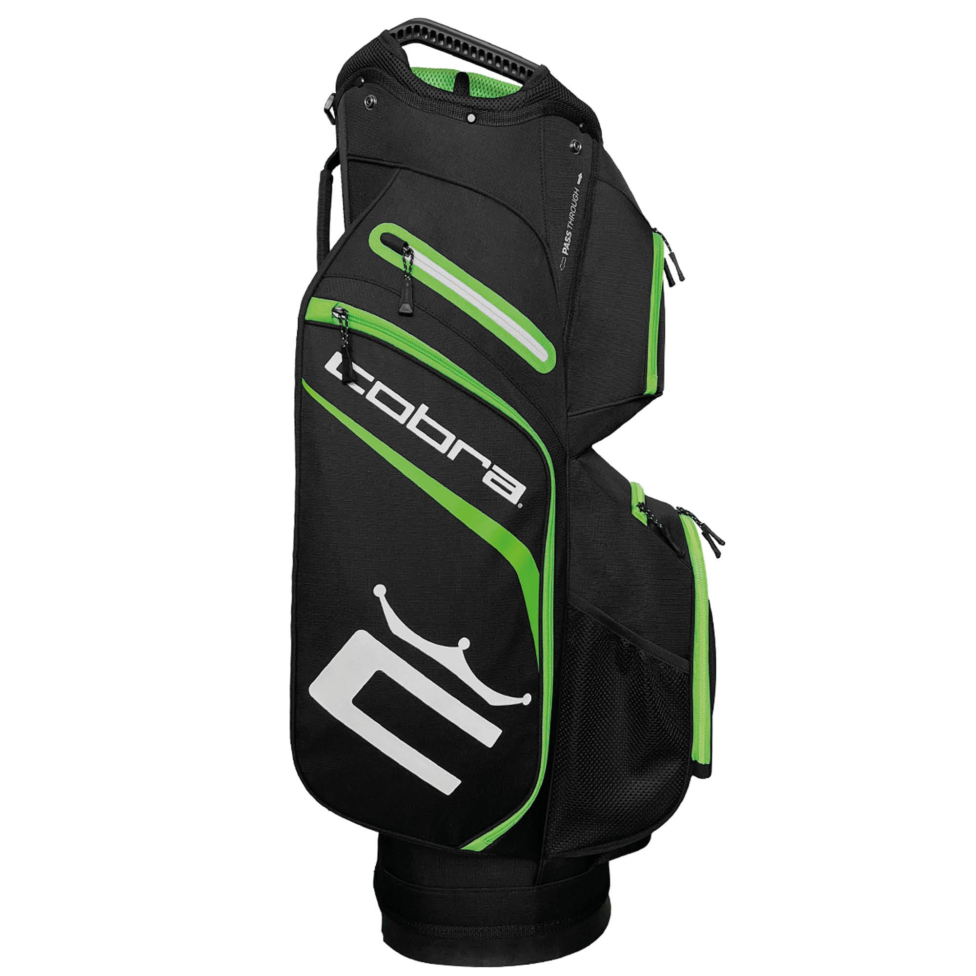 Cobra Signature Golf Cart Bag - Black, Grey & Fluorescent Green