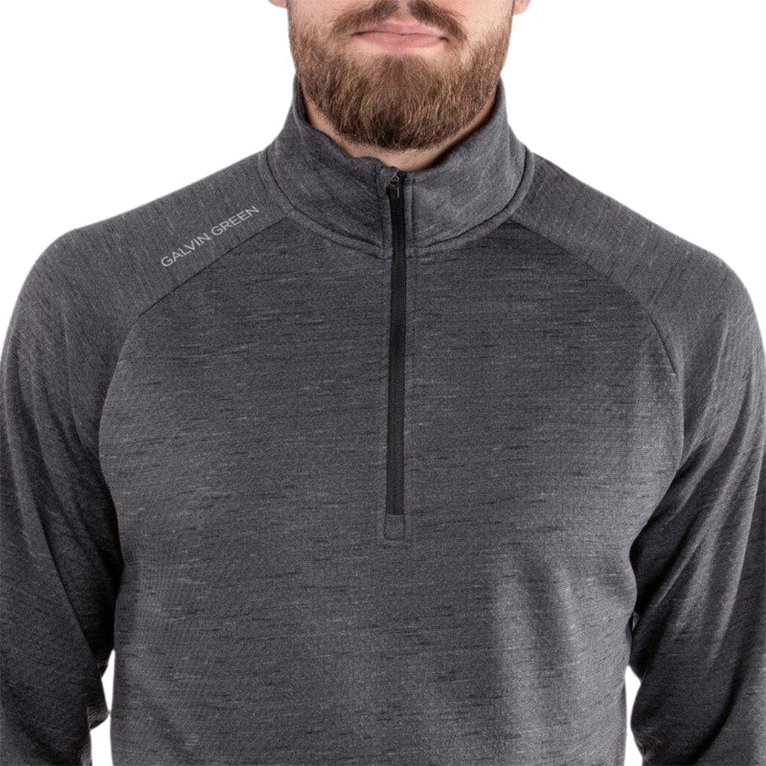 Galvin Green Dion Half-Zip Midlayer (Black Melange)