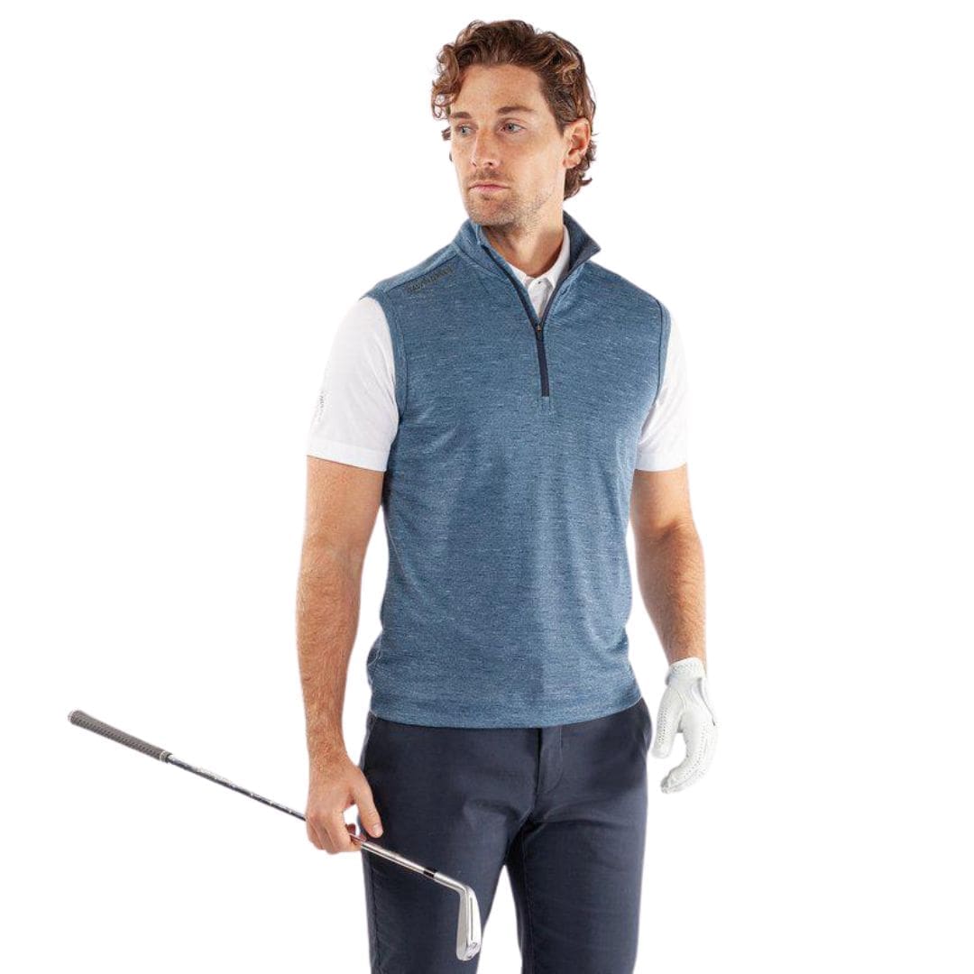 Galvin Green Del Half-Zip Gilet (Blue Melange)